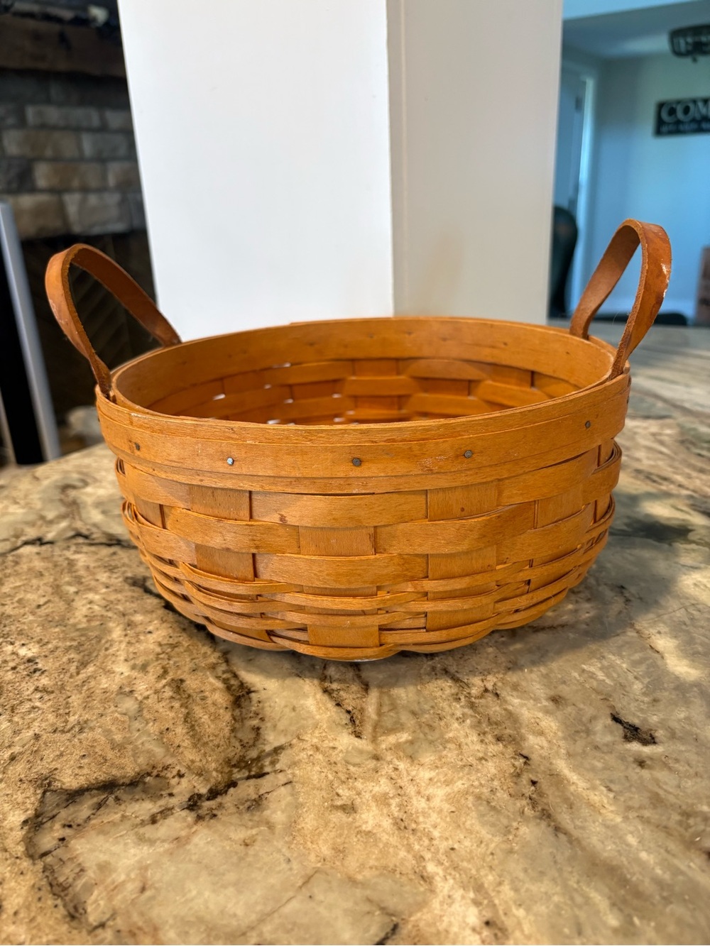 Longaberger Basket with Leather Handles - Brown